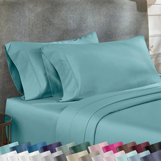 California Design Den Standard Queen Size Pillowcase Set - 400 Thread Count, 100% Cotton Sateen, Set of 2 Pillow Covers, Soft and Breathable - Teal