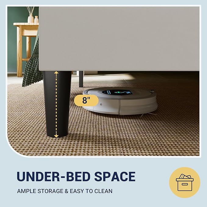 Allewie Queen Size Velvet Platform Bed Frame with Vertical Tufted Wingback Headboard, Easy Assembly, Under Bed Storage, No Box Spring Required, Modern Style, White