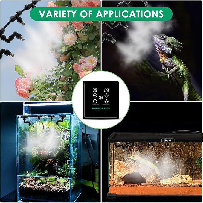 MECESOR Automatic Reptile Mister Humidifier with Timer,Programmable Terrarium Reptile Mister System for Chameleons, Snakes,Frogs,Turtles & Lizards - Smart Spray Control