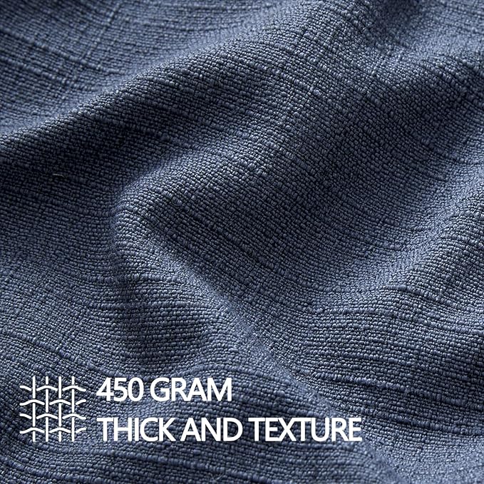 MIULEE Pack of 2 Thick Textured Couch Throw Pillow Covers, Navy Blue Decorative Pillow Covers 20x20, Neutral Linen Cushion Cases for Sofa Bed Living Room Modern Farmhouse Home Decor, No Filling