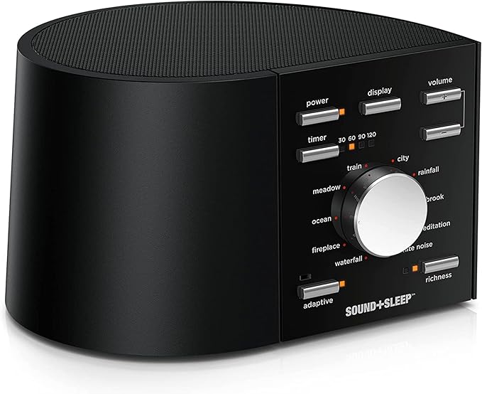 Adaptive Sound Technologies Sound + Sleep - White Noise Machine for Focus Support - Convenient Sleep Timer - Built-in Headphone Jack - Precision Volume Settings - Speech Privacy - Black