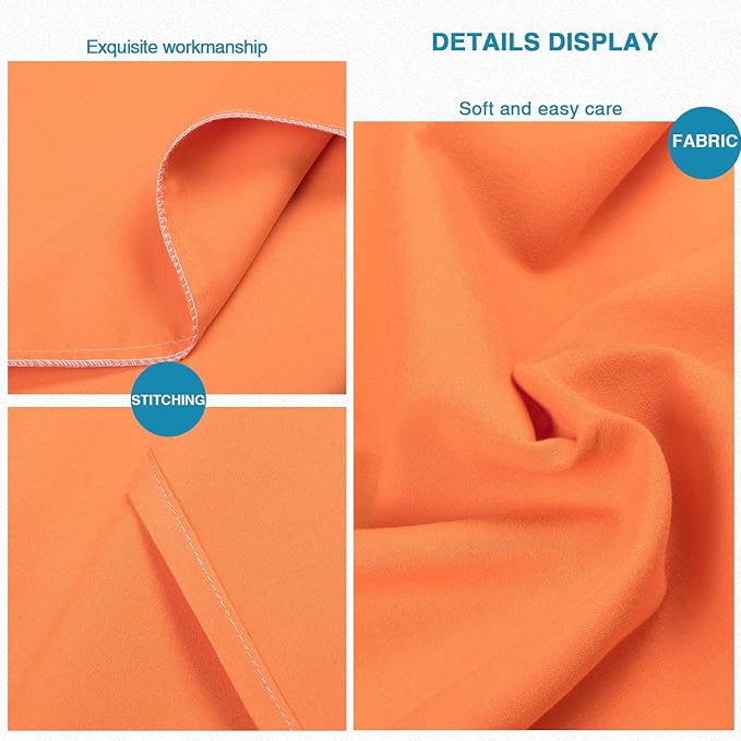 FLXXIE Pillow Cases Standard Size, Soft Microfiber Pillow Covers with Envelope Closure, Wrinkle, Stain Resistant Pillowcases, 2 Piece Set, 20x26, Orange
