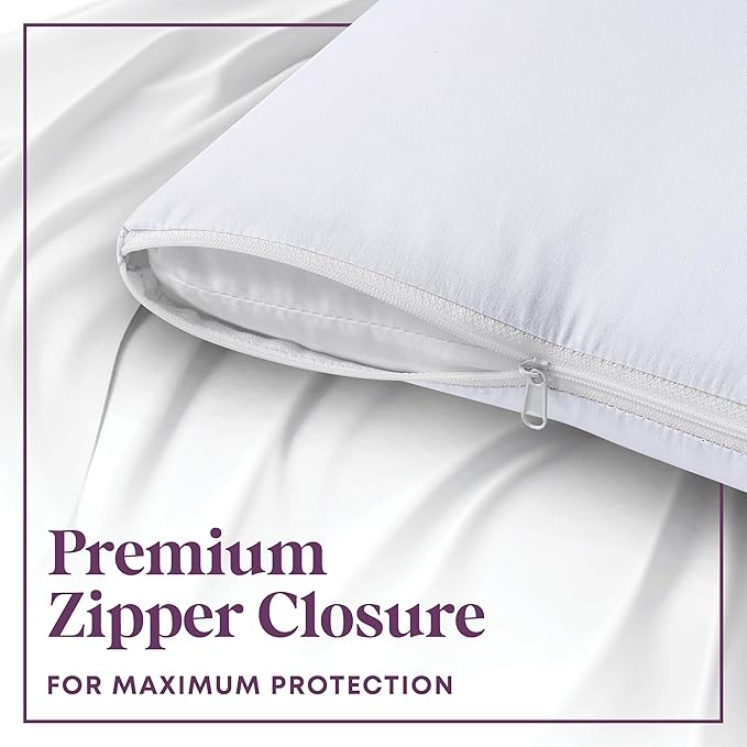 CIRCLESHOME Throw Pillow Protectors - 100% Cotton Breathable Pillowcases - 20 X 20 Square Pillowcases - Protects Pillows from Dirt, Dust and Debris (Square Pillow Protectors - 2 Pack- 20x20)
