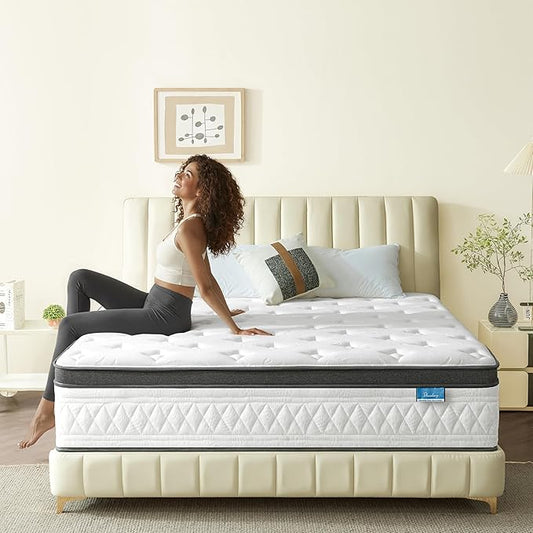 Full Size Mattress, 12 Inch Cooling Hybrid Full Mattress in a Box, Medium Firm with Gel Memory Foam & Pocket Coils, Motion Isolation, Pressure Relief, CertiPUR-US