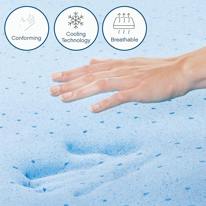 COOL GEL Memory Foam 10-Inch Mattress, CertiPUR-US Certified, Mattress in a Box, King, White