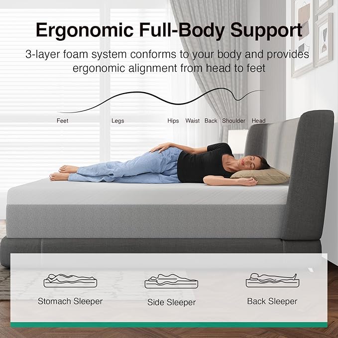 Novilla Twin XL Mattress 12 Inch, Gel-Infused Bliss Cooling Memory Foam Mattress Twin XL in a Box with Cool-Touch Nylon Cover, Pressure Relief & Body Support with CertiPUR-US Certified Foam