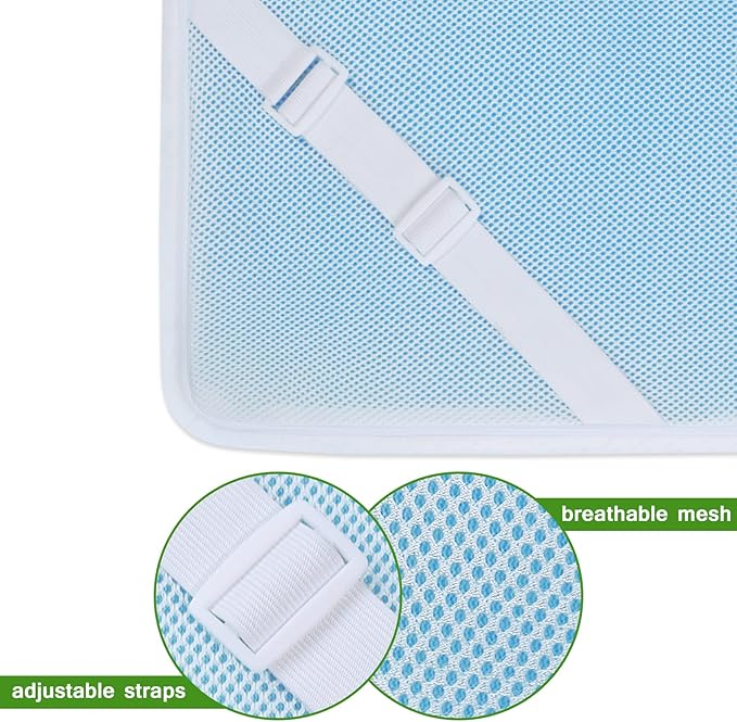 Mattress Topper Cover Twin Size (Only Cover) 3 Inch Mattress Protector Cooling Rayon Zippered Mattress Encasement with Adjustable Straps for Latex Mattress Topper Memory Foam Cover