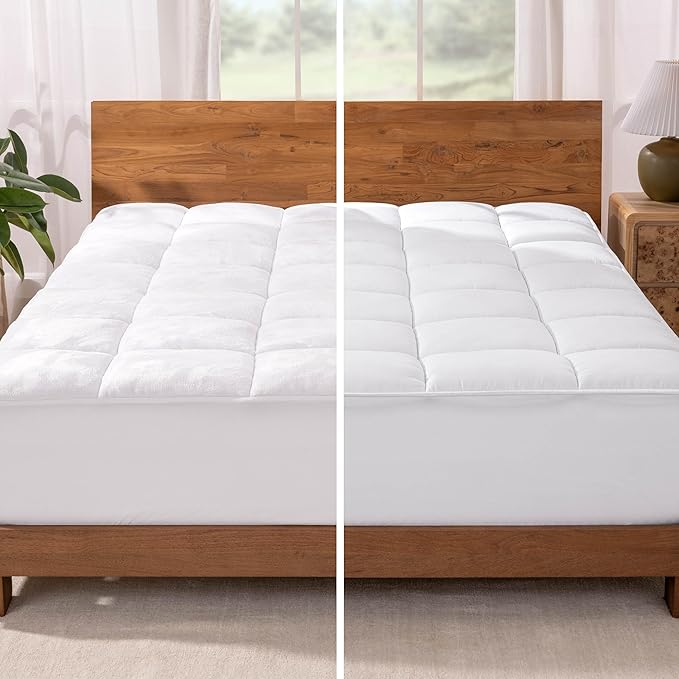 Bare Home Full Microplush Mattress Topper - Pillow Top Reversible - Soft Mattress Cover - Dual Sided All-Season - 8" to 24" Deep Pocket - Fitted Cover - Plush Mattress Pad (Full)
