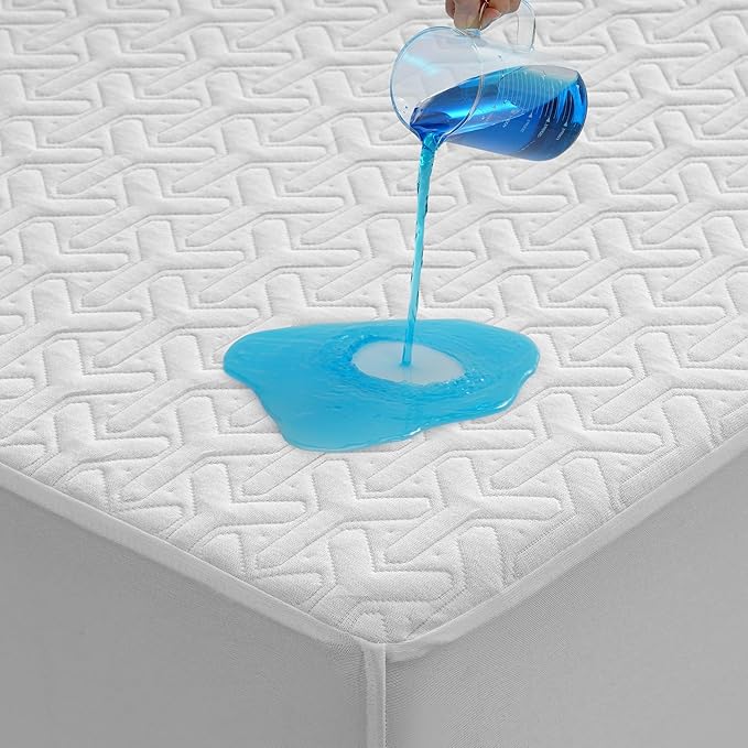 Premium Waterproof Queen Mattress Protector NH Cooling Soft Bed Mattress Cover 5D Tech Breathable 8-21" Deep Pocket Vinyl-Free Noiseless Anti Slip and Wear-Resistant(3-in-1,Queen)