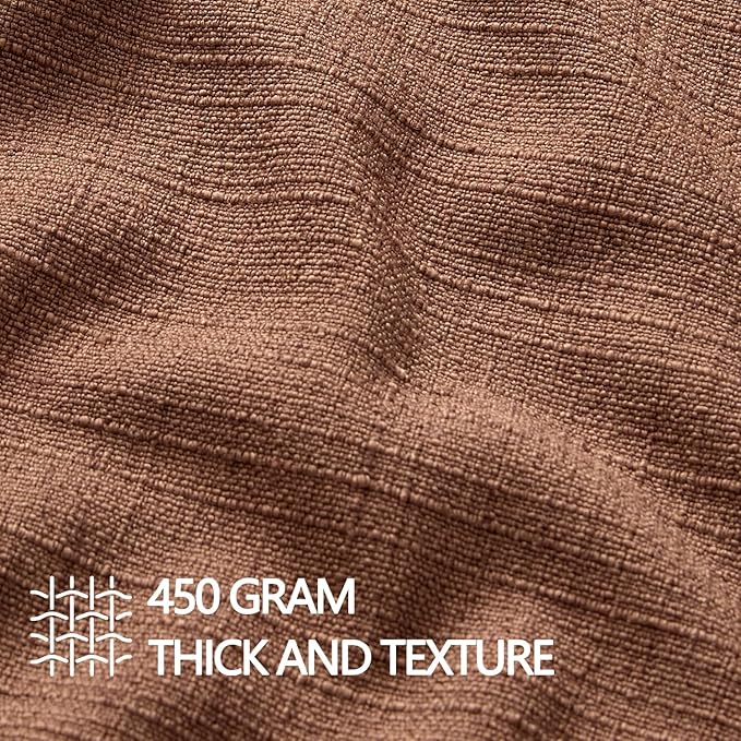 MIULEE Pack of 2 Thick Textured Couch Throw Pillow Covers, Rust Terracotta Decorative Pillow Covers 22x22, Neutral Linen Cushion Cases for Sofa Bed Living Room Modern Farmhouse Home Decor, No Filling