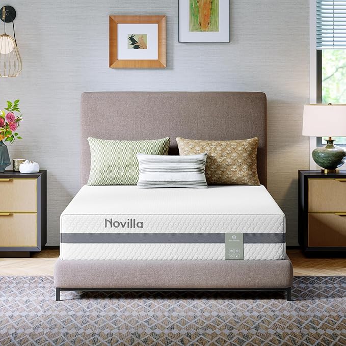 Novilla King Mattress, 10 Inch NanoGEL™ Memory Foam King Mattress for Cool Rest, Upgraded Dual-Support for Spinal Alignment & Long-Lasting Durability, Medium Firm Bed Mattresses with Breathable Cover
