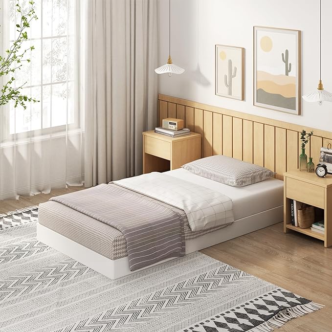 EMODA 4 Inch Twin Box Spring Heavy Duty Metal Mattress Foundation Bed Base with Fabric Cover, Easy Assembly