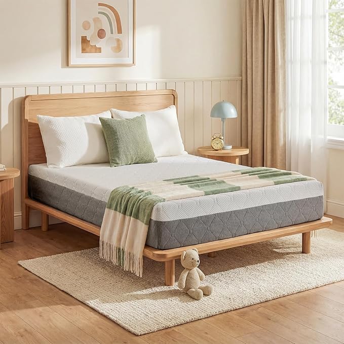 Full Mattress in a Box: 8 Inch Medium Firm Support, Cooling Green Tea Gel-Infused Memory Foam Motion Isolation, Washable Fiberglass Free Cover, CertiPUR-US Oeko-Tex Certified, Made in USA 75Lx54W