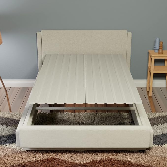Treaton, 0.75-Inch Heavy Duty Vertical Wooden Bunkie Board/Bed Slats with Cover, Enhance Mattress Support, Queen(60"), Grey