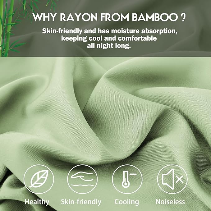 Pillowcases King Size 2 Pack, Cooling Viscose from Bamboo Pillow Cases with Envelope Closure, Cool & Breathable Pillow Cover for Hot Sleepers and Night Sweats, 20" x 40"