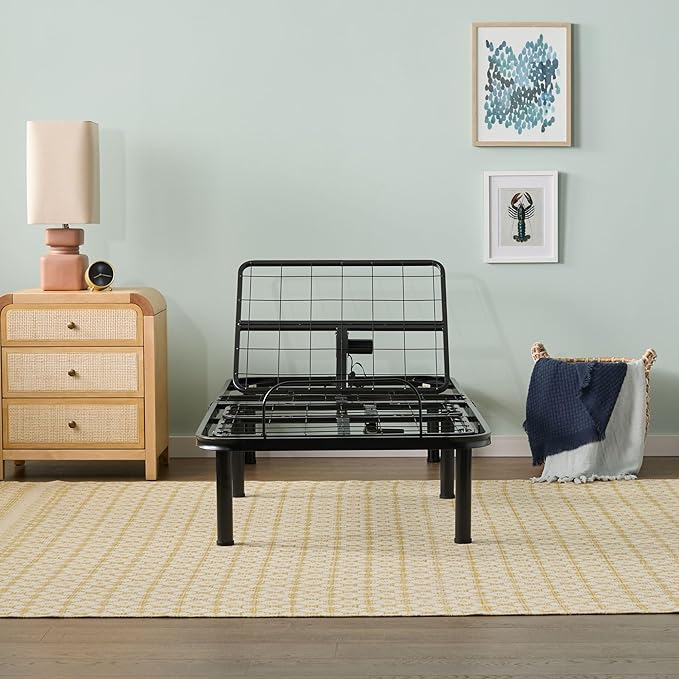 Linenspa Adjustable Bed Frame - Independent Head and Foot Incline - Powerful Quiet Motor - Easy Toolless Assembly - Lounging - TV - Working - Reading - Ergonomic - Electric Bed Base - Twin XL Size