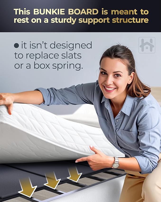 Golden Home Essentials Premium 10mm Full XL Size Bunkie Board (54" x 80") – Slim Low-Profile Mattress Support – Quiet, Moisture-Resistant, Lightweight Bed Board for Platform & Slatted Frames