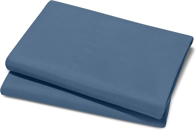 Bare Home Microfiber Pillow Cases - Queen Size Set of 2 - Cooling Pillowcases - Double Brushed - Easy Care - Envelope Closure (Queen Pillowcase Set of 2, Coronet Blue)
