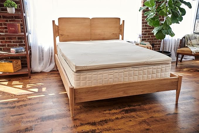 Naturepedic 2'' Adagio Latex Mattress Topper - Thick Cooling Breathable Top Mattress Pad for Back Pain Relief & Full Body Contouring Comfort - Twin XL