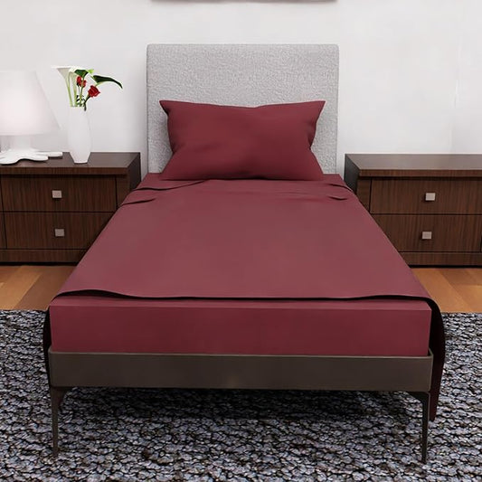 Twin Sheets Set -3 Pcs Set- Deep Pockets - Cooling Twin Bedding Sets - Soft and Comfortable Twin Bed Sheets - Twin Size Sheets Twin Sheet Set (Burgundy)