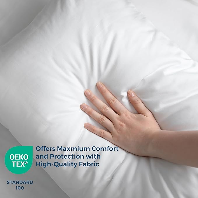 Dreamology Waterproof Pillow Protectors,Pillow Protectors with Zipper,Pillow Encasement Queen Size,100% Water Proof Pillow Protector Queen Size 20x30 inch (4 Pack)