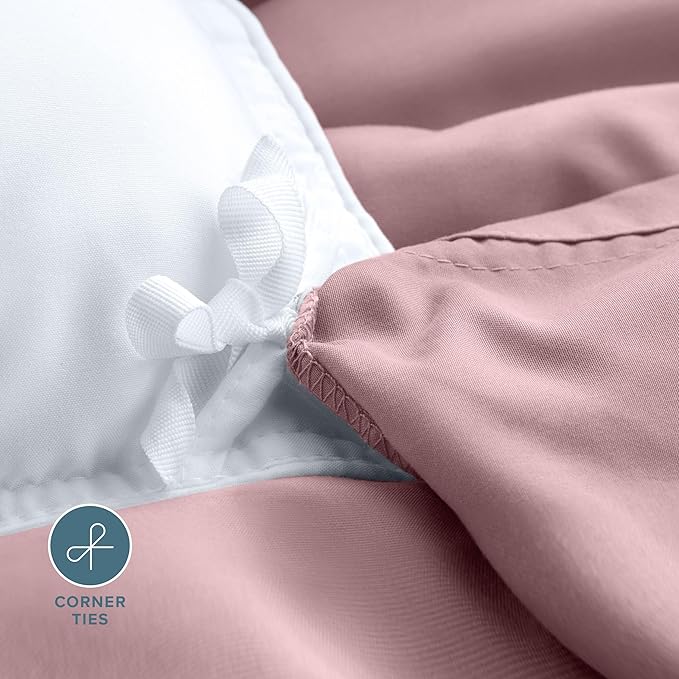 Bare Home Bedding Duvet Cover King Size - Premium 1800 Super Soft Collection - Lightweight, Cooling - Soft Breathable Bedding Duvet Cover (King, Dusty Pink)