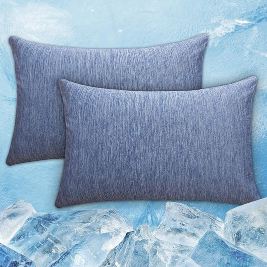 CHOSHOME Cooling Pillow Cases Zipper Pillow Covers Q-Max > 0.45 Zippered Pillowcases for Hot Sleepers, Soft, Breathable, Skin-Friendly, 2 Pack (King, 20"x36", Blue)