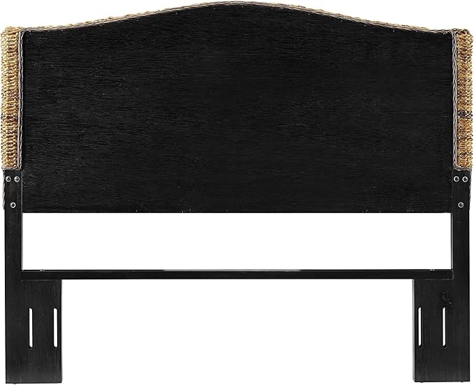 Crosley Furniture Serena Handwoven Natural Fiber Rattan Bed Headboard, Banana Leaf, Queen