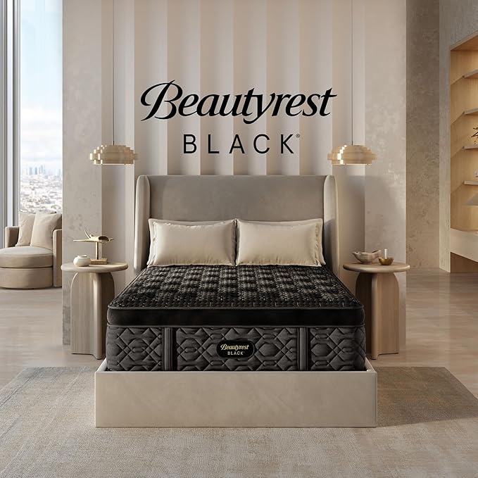 Beautyrest Black Series Four 17.25" Plush Summit Pillow Top Full Mattress - Breathable, Cooling, and Supportive - CertiPUR-US Certified, 100-Night Sleep Trial, and 10-Year Limited Warranty