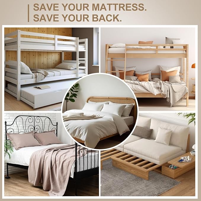 10mm Bunkie Board Queen Size 60 x 80'' Heavy Duty bunkie board queen Moisture Resistant Sleeper Sofa Support Under Mattress for Metal Frame Low Profile Bed Support, Platform Bed and Couch(Black)