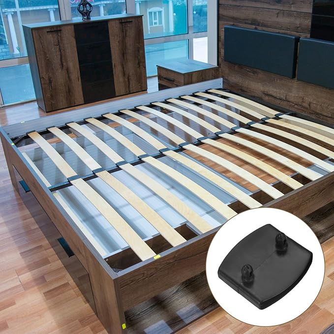 uxcell 12 Pcs 55mm x 9mm Plastic Bed Slat Center Caps, Bed Slat Cover Replacement Holders Furniture Accessories Support for Holding Securing Wooden Base, Black