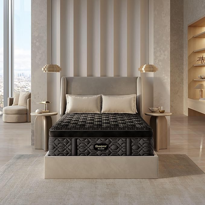 Beautyrest Black Series Four 17.25" Plush Summit Pillow Top Full Mattress - Breathable, Cooling, and Supportive - CertiPUR-US Certified, 100-Night Sleep Trial, and 10-Year Limited Warranty