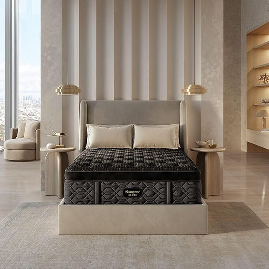 Beautyrest Black Series Four 17.25" Plush Summit Pillow Top Full Mattress - Breathable, Cooling, and Supportive - CertiPUR-US Certified, 100-Night Sleep Trial, and 10-Year Limited Warranty