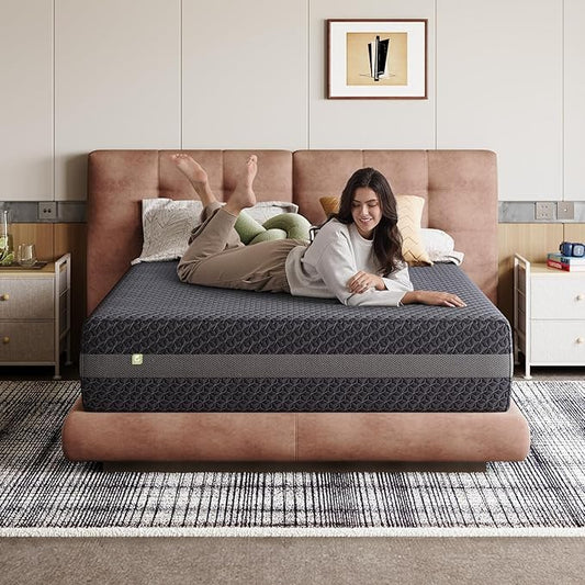 Novilla Queen Mattress 12 Inch, Queen Gel Memory Foam Mattress for Spinal Alignment, Responsive Support & Refreshing Sleep Comfort, with Green Tea-Infused Foam, Medium Firm, Mattresses in a Box