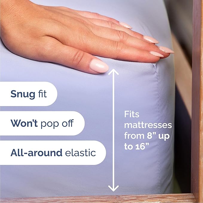 Cal King 6 Piece Sheet Set - Comfy Breathable & Cooling - Hotel Luxury Bedding for Women, Men, Kids, Teens & Children - 1 Flat & 1 Fitted Sheet & 4 Pillowcases w/ Deep Pockets, Wrinkle Free - Lavender