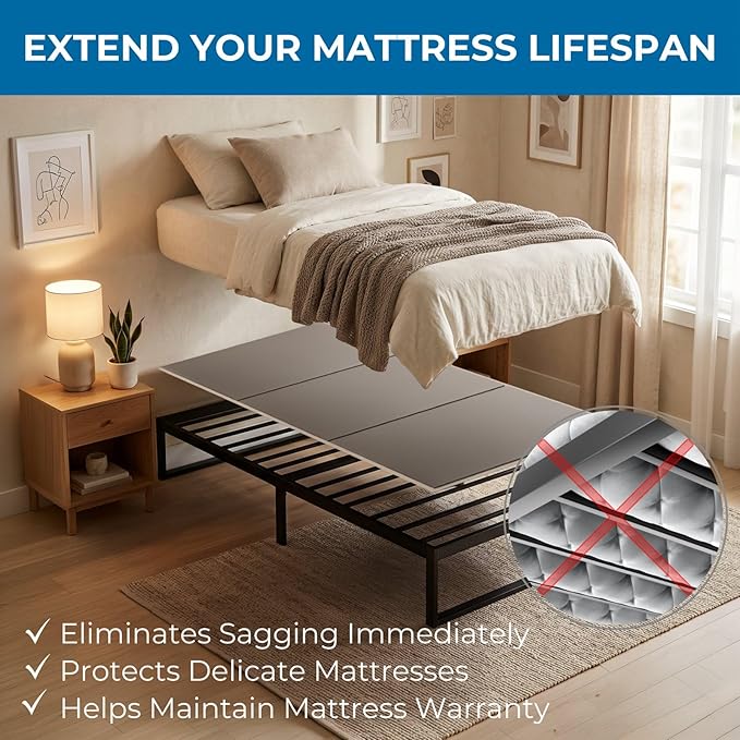 Meliusly Heavy Duty Bunkie Board Twin Size (38x75) - Non-Slip Breathable Bed Support Board for Slatted Bed Frame, Anti-Sag Under Bed Support, Noise Minimizing Moisture Resistant Bed Board