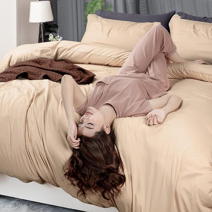 Utopia Bedding Duvet Cover Queen Size - 3 Piece with Zipper Closure - 1 Comforter Cover 90X90 Inches & 2 Pillow Shams 20X26 Inches (Beige) Comforter Not Included