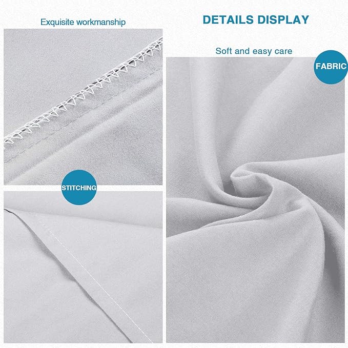 FLXXIE Pillow Cases Queen, Soft Microfiber Pillow Covers with Envelope Closure, Wrinkle Resistant Pillowcases, 2 Piece Set, 20x30, Light Grey