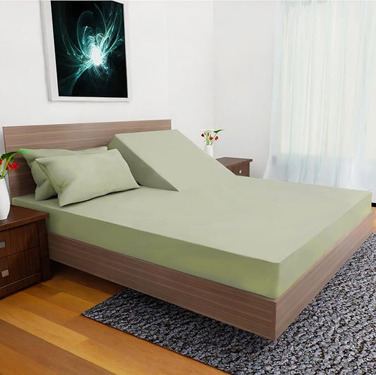 Top Split California King - 4 Pcs Set - Cal King Split Top Deep Pocket Sheet Set - Split Top California King Sheets Sets for Adjustable Bed - Double Brushed Microfiber (Sage)