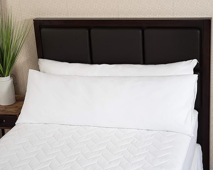 Micropuff Body Size (20 X 55) Pillow Protectors with Zipper - 2 Pack - Soft and Breathable Hypoallergenic Pillow Cover. Pillowcase Protects Against Stains, Spills, and Perspiration.