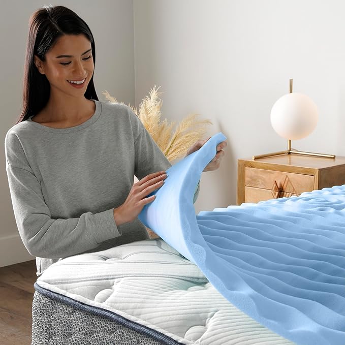 Serta Comfort Zone Cooling Memory Foam Mattress Topper, 1.5 Inch, King