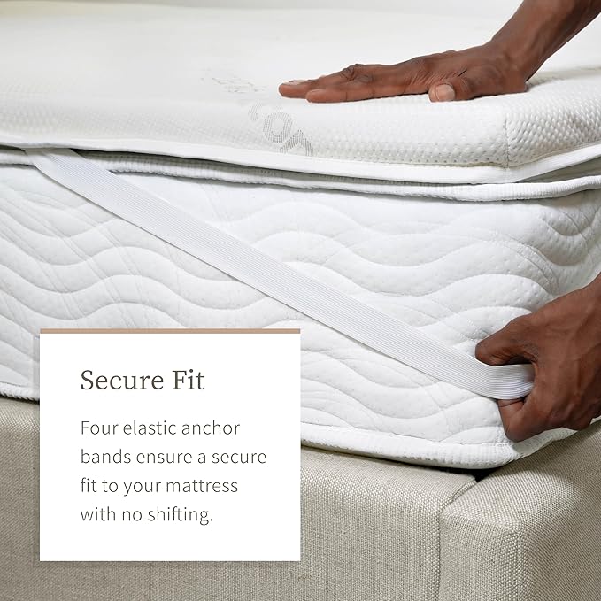 Saatva Graphite Memory Foam Mattress Topper - 3” Memory Foam Layer - Enhanced Comfort & Cooling - Cal King