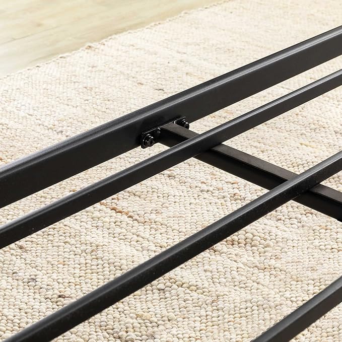 Mellow 1.6 Inch Metal Bunkie Board Mattress Support for Bed Frames, Box Spring or Bed Slat Replacement, Easy Assembly, Full, Black