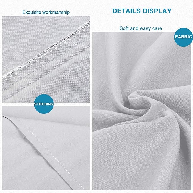 FLXXIE Body Pillow Cover - Super Soft Microfiber 20x54 Body Pillow Case - Envelope Closure, Wrinkle, Stain Resistant 20x54 Long Pillowcase, Light Grey