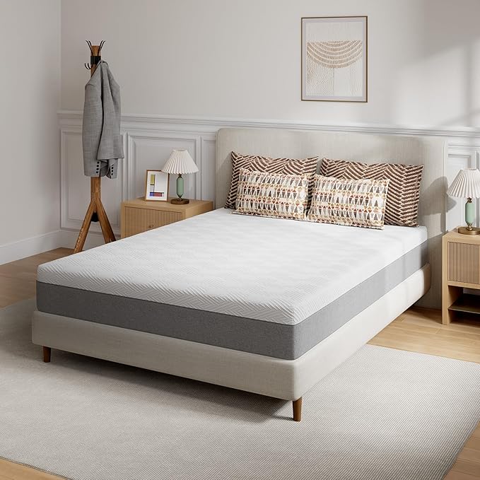 Novilla 10 Inch Twin Size Memory Foam Mattress in a Box, Back Pain Relief & Body Support, Grey, CertiPUR-US Certified