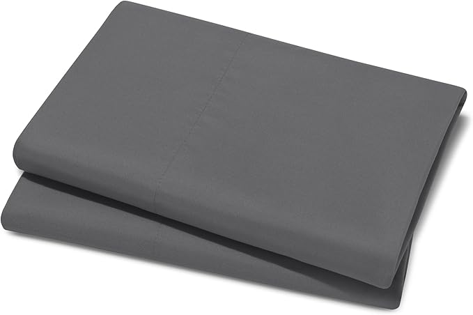 Bare Home Microfiber Pillow Cases - King 20x36 - Cooling Pillowcases - Double Brushed - Easy Care - Envelope Closure (King Pillowcase Set of 2, Grey)
