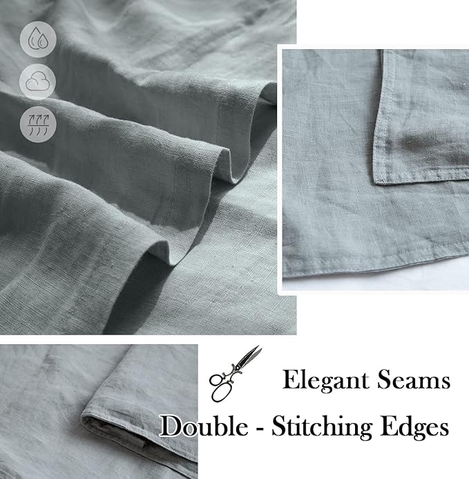 Simple&Opulence 100% Washed Linen Euro Shams 26'' x 26'' Pack of 2, Basic Style Solid Color Natural Flax Farmhouse Decorative Square Throw Pillow Covers for Bed Couch Sofa - Ultimate Grey
