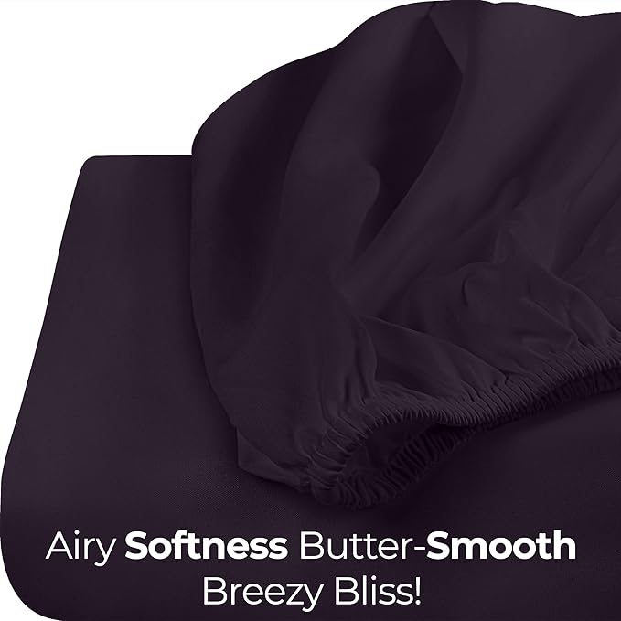 Utopia Bedding Twin Fitted Sheet - Bottom Sheet - Deep Pocket - Soft Microfiber -Shrinkage and Fade Resistant-Easy Care -1 Fitted Sheet Only (Purple)
