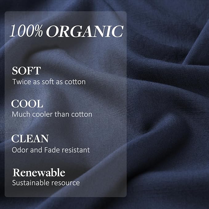 LUXEAR Pillow Cases, 2 Pack King Size Linen Pillowcases for Hair Skin, Silky Skin-Friendly, Machine Washable Pillow Covers - Navy Blue