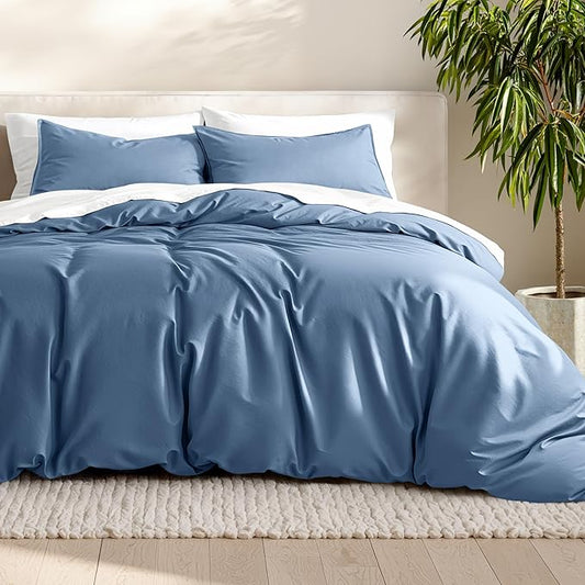 Bare Home Bedding Duvet Cover Queen Size - Premium 1800 Super Soft Collection - Lightweight, Cooling Duvet Cover - Soft Breathable Bedding (Queen, Coronet Blue)
